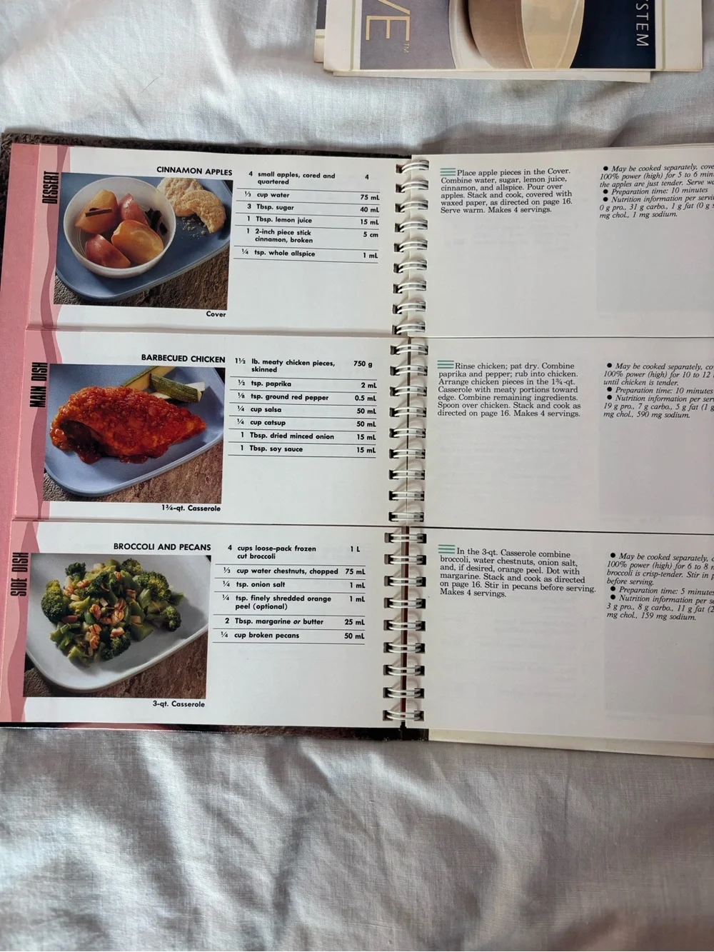 vintage 1990 TupperWave Stack-Cooked Meals cookbook, spiral bound, hardback